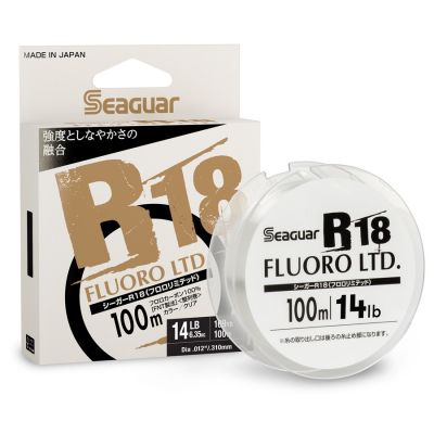 Seaguar R18&nbsp;Fluorocarbon mainline
R18 fluorocarbon is a line designed for excellent casting and performance and with Seaguar's exclusive double-structure process with two custom Seaguar 100% fluorocarbon resins to create a line with exceptional knot and tensile strength. It's incredibly soft and supple for excellent casting distances. R18 is offered on 100-meter spools, which is 109 yards and available in 4 through 20 lb. tests, including nontraditional sizes: 5, 7, and 14 lb. tests.
Palaniuk says the real-world applications for this line are endless, but he's found it exceptional for moving baits like suspending jerkbaits. "You get extreme strength, but it's still soft and manageable at the same time," he began. "I've found that you can go down one size and still have the strength of a higher-rated line. Using a smaller diameter line is critical with jerkbaits so you get better-cutting action, more roll and flash from your bait, and you'll also get another foot of diving depth."
&nbsp;