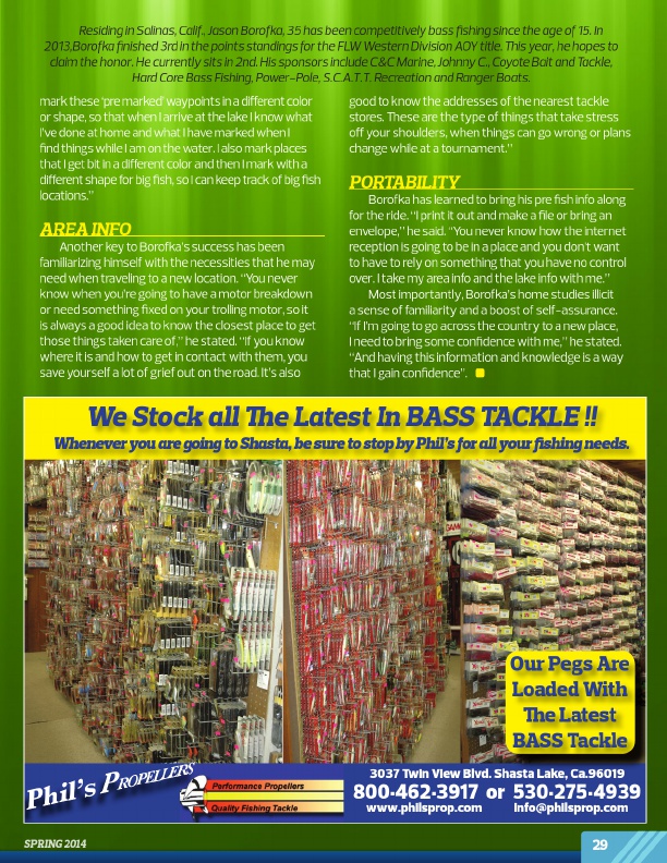 Westernbass Magazine - FREE Bass Fishing Tips And Techniques - Spring 2014, Page 29