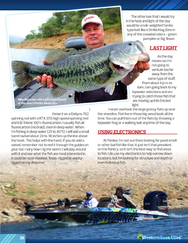 Westernbass Magazine - FREE Bass Fishing Tips And Techniques - Summer 2014, Page 30
